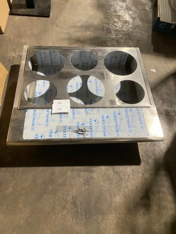 New! Commercial Stainless Steel 6 Hole Steam Table Adapter Plate! With Hot Well & Drain Hole! - Image 1 of 6