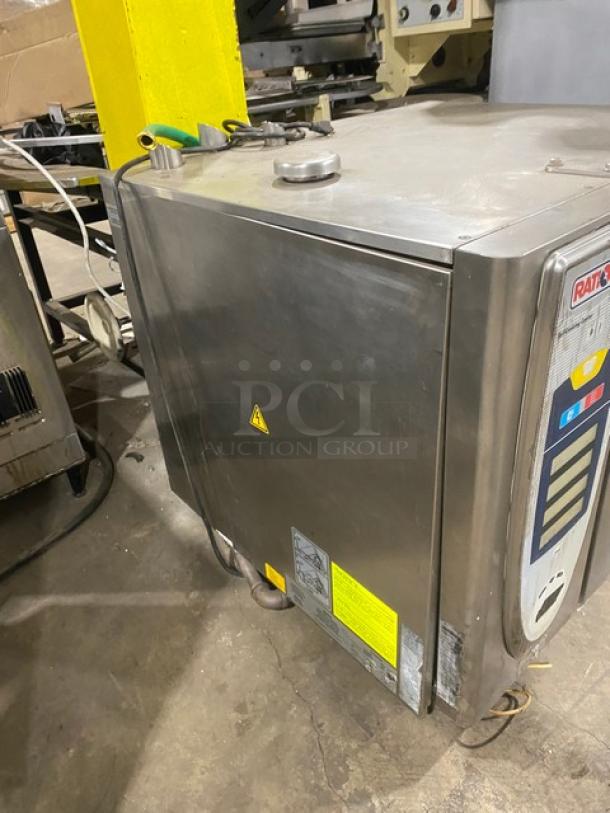 Rational Commercial Stainless Steel Natural Gas Powered Combi Oven! With Built In Pan Holding Rack! Model: SCC61G SN: G61SG10072223873! 120V 1 Phase! On Legs! - Image 3 of 9
