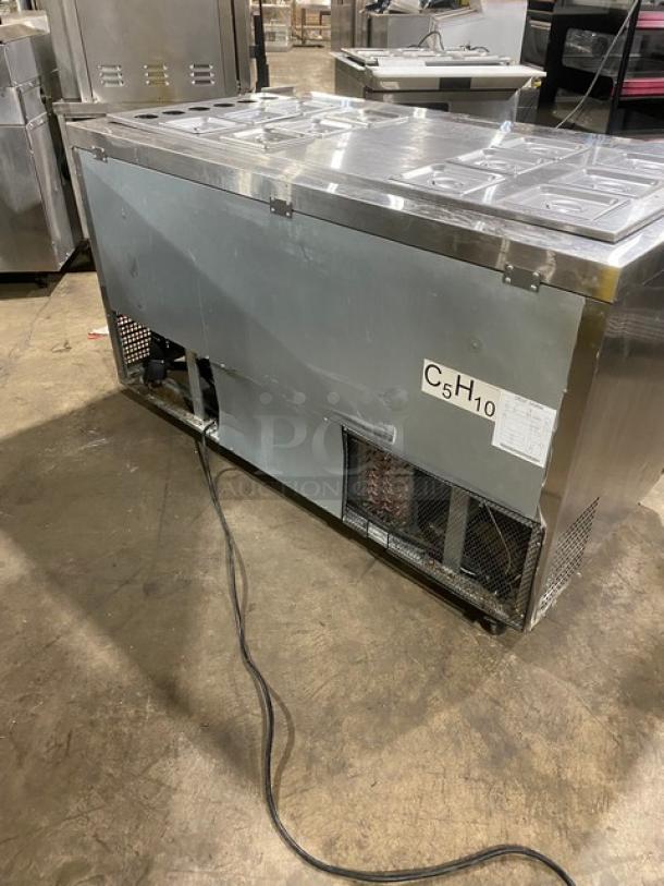 Atosa! Late Model 2021! Commercial Stainless Steel Refrigerated 2 Door Mega Top Salad/Sandwich Prep Table! With Hotel Pan Lids! With Poly Coated Wire Racks! Model: MSF8307GR SN: MSF8307GRAUS1T0321113000C40037! 115V 1 Phase! On Casters! Working When Removed! Still Under Warranty! - Image 4 of 11
