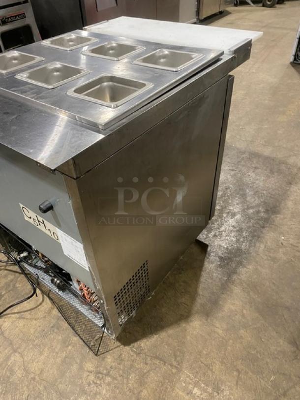 Atosa! Late Model 2022! Commercial Stainless Steel Refrigerated 1 Door Mega Top Salad/Sandwich Prep Table! With Removable Cutting Board! With Hotel Pans! With Poly Coated Wire Rack! Model: MSF8305GR SN: MSF8305GRAUS1T0322031100C4002! 115V 1 Phase! Working When Removed! Still Under Warranty! - Image 5 of 11