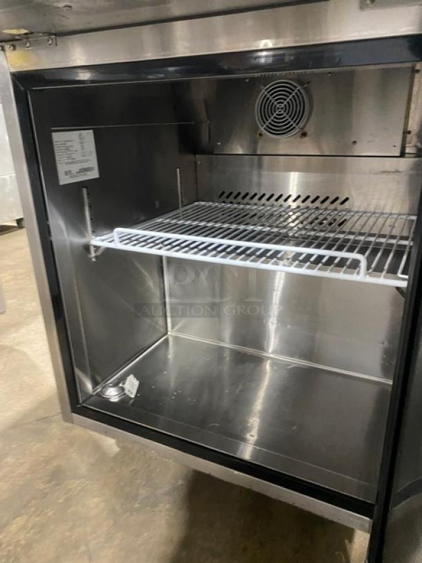 Atosa! Late Model 2022! Commercial Stainless Steel Refrigerated 1 Door Mega Top Salad/Sandwich Prep Table! With Removable Cutting Board! With Hotel Pans! With Poly Coated Wire Rack! Model: MSF8305GR SN: MSF8305GRAUS1T0322031100C4002! 115V 1 Phase! Working When Removed! Still Under Warranty! - Image 9 of 11
