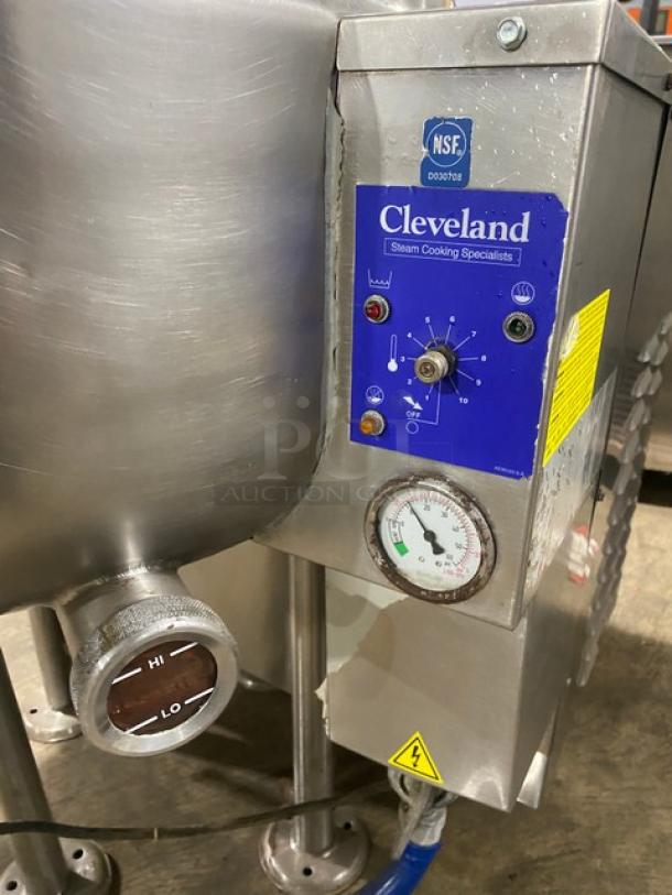 Cleveland Range Commercial Stainless Steel Natural Gas Powered Self Contained Stationary Steam Kettle! With Faucet & Spout! On Legs! Working When Removed! - Image 6 of 9