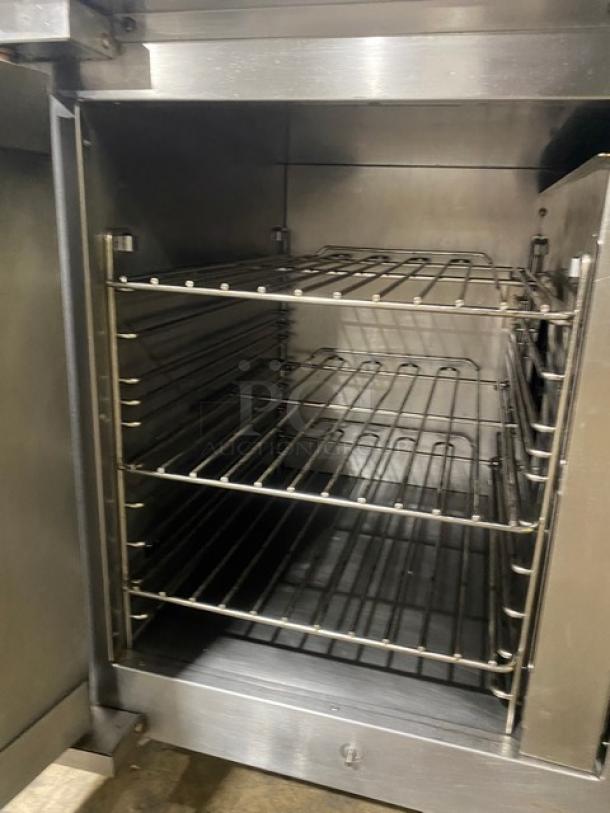 Lang Accu-Plus Series Commercial Stainless Steel Electric Powered 4 Burner Hot Plate Range! With Half Size Convection Oven Underneath! With Wire Oven Racks! Model: RCOHAP-208V SN: COE1113A0020! 208V 1/3 Phase! On Legs & Casters! - Image 7 of 11