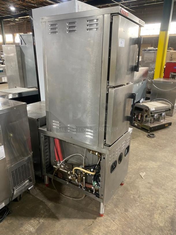 Market Forge Commercial Stainless Steel Natural Gas Powered Convection Steam Cooker Oven! With 2 Individual Controlled Compartments! Model: ST-10! On Legs! - Image 3 of 9