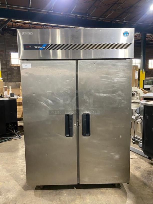 Hoshizaki Commercial Stainless Steel Solid 2 Door Safe Temp Reach In Refrigerator! With Built-in Pan Holding Racks! Model: RH2-AAC SN: N60580G! 115V 1 Phase! On Casters! - Image 1 of 8