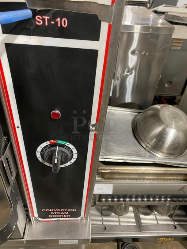 Market Forge Commercial Stainless Steel Natural Gas Powered Convection Steam Cooker Oven! With 2 Individual Controlled Compartments! Model: ST-10! On Legs! - Image 6 of 9