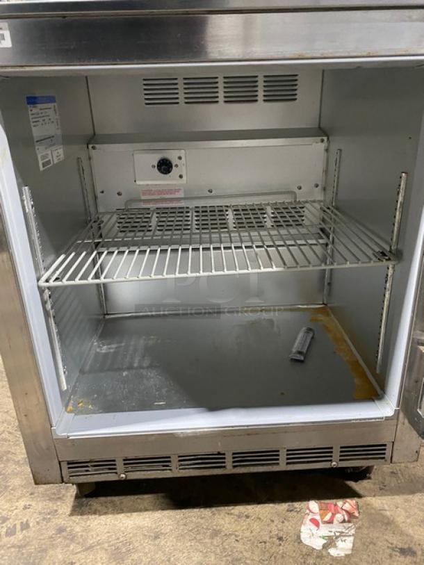 Beverage-Air Commercial Stainless Steel Solid Single Door Undercounter Reach In Refrigerator! With Poly Coated Wire Rack! Model: UCR27A SN: 5305931! 115V 1 Phase! On Casters! - Image 5 of 7