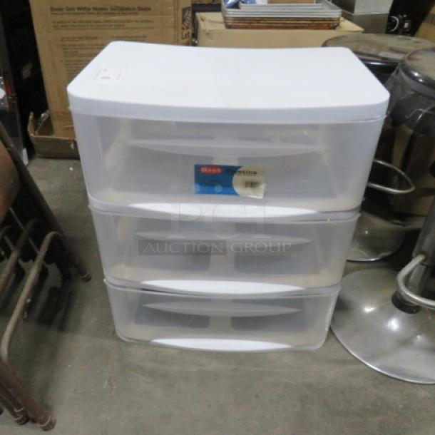 One Poly 3 Drawer Cabinet. 21.5X15X25 - Image 1 of 1
