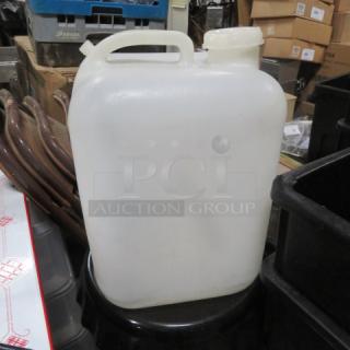 One 5 Gallon Portable Water Jug.