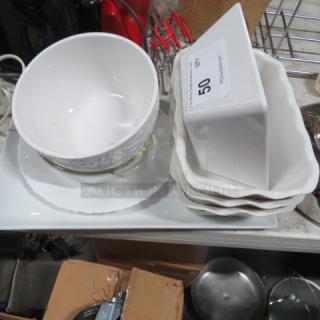 One Lot Of Assorted Serveware.