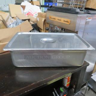 One Full Size 6 Inch Deep Hotel Pan With Lid.
