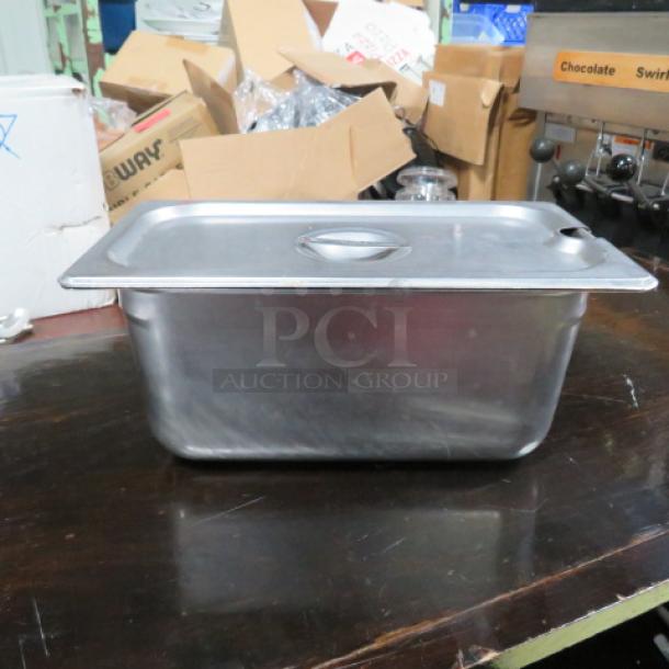 1/3 Size 6 Inch Deep Hotel Pan With Lid.  2XBID - Image 1 of 1