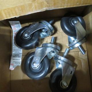 One Set Of 4 Inch Casters. Look NEW.