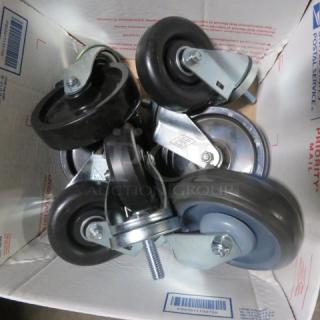 One Set Of 7 Assorted Size Casters. Look NEW.