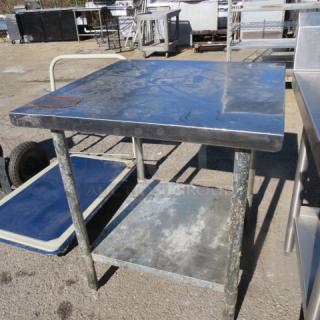 One Stainless Steel Table With under Shelf. 30X30X34. #KRTW-3030