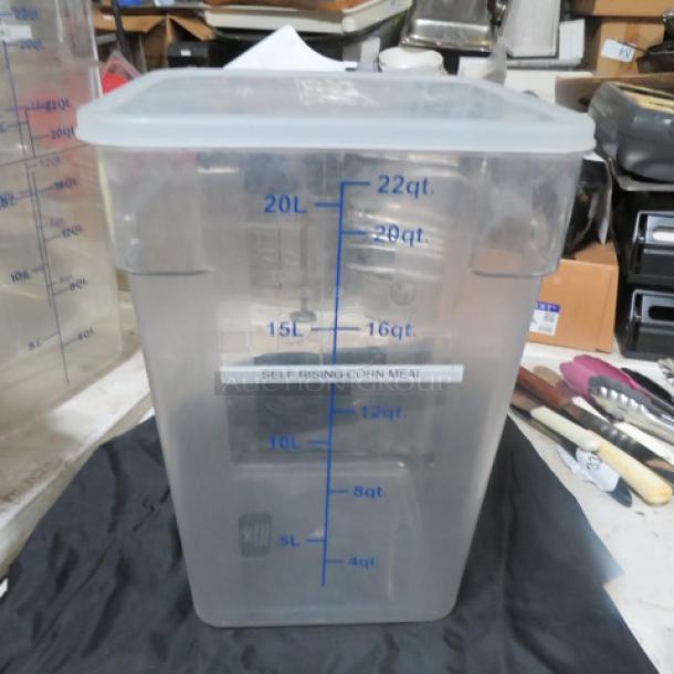 One 22qt Food Storage Container With Lid. - Image 1 of 1