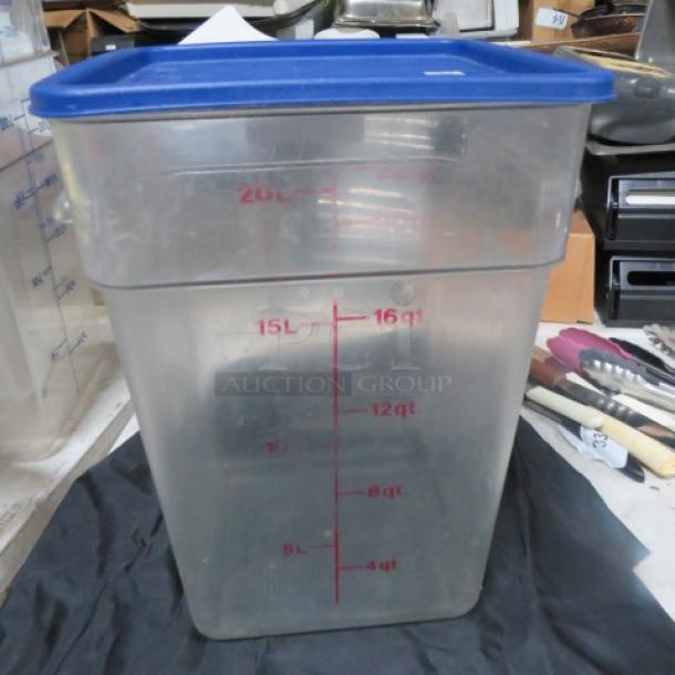 One 22qt Food Storage Container With Lid. - Image 1 of 1