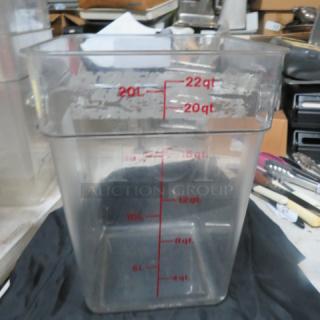 One 22qt Food Storage Container.