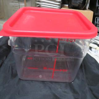 One 6qt Food Storage Container With Lid.