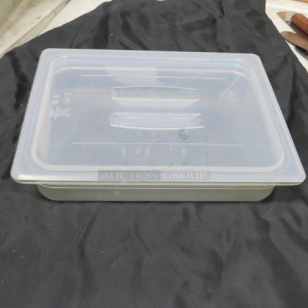 One 1/2 Size 2.5 Inch Deep Food Storage Container With Lid. - Image 1 of 1