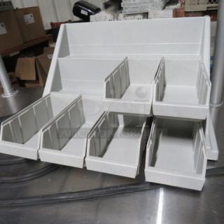 One Poly Condiment Organizer With 6 Bins. 23X22X13