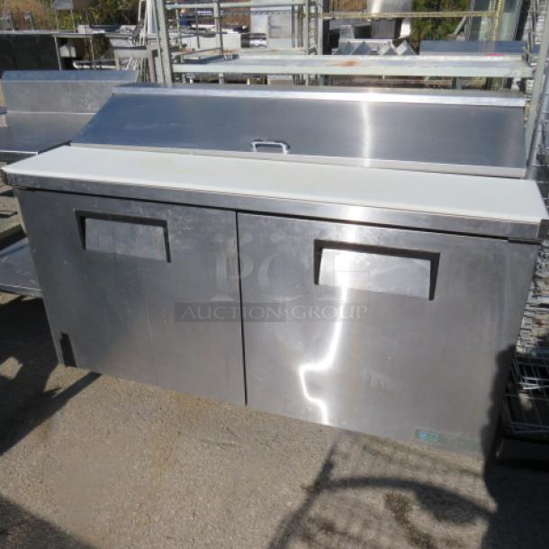 One True 2 Door Refrigerated Prep Table WIth 3 Racks, On Casters. #TSSU-60-16-HC. 115 Volt. 60X30X41 - Image 1 of 2