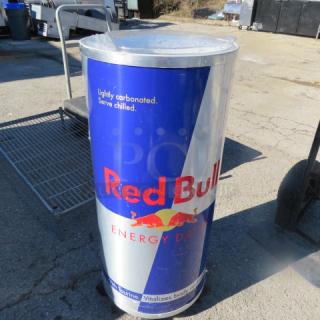 One PFI Red Bull Portable Merchandiser On Casters. 17X38