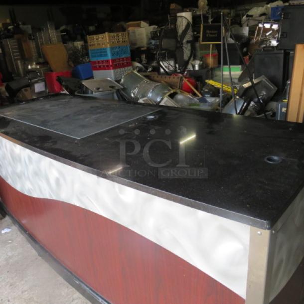 One Kiosk With Heated Top, 2 Door Under Storage, Outlets, On Casters. 96X36X39 - Image 1 of 4