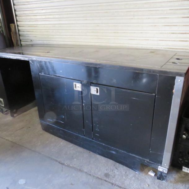 One Kiosk With Heated Top, 2 Door Under Storage, Outlets, On Casters. 96X36X39 - Image 4 of 4