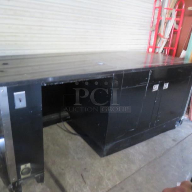 One Kiosk With Heated Top, 2 Door Under Storage, Outlets, On Casters. 96X36X39 - Image 3 of 4