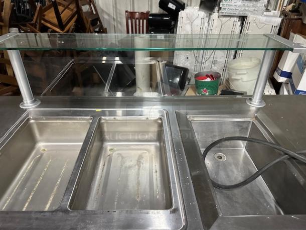 One Kiosk With A Pull Out Hand Sink, 2 Door Under Storage, Glass Serving/Over Shelf, 2 Hot Wells, 1 Cold Well, Cash Drawer, And A Canopy On Casters. 116X36X94 - Image 5 of 5