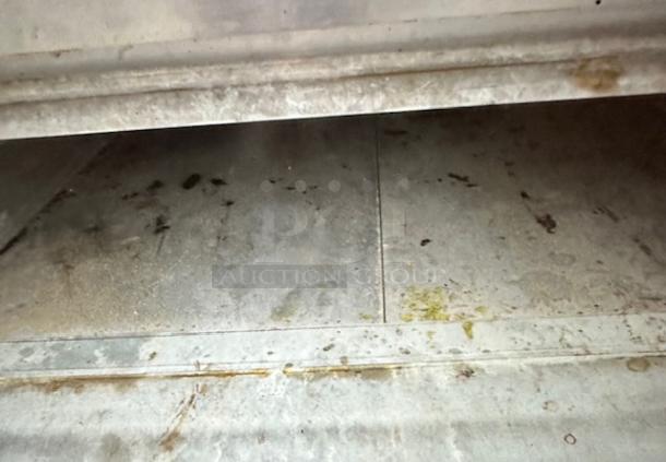 One Blodgett Double Stack Natural Gas Deck Pizza Oven. 1 Cracked Stone Working When Removed. Model# 1048B. 60X48X64. - Image 3 of 3