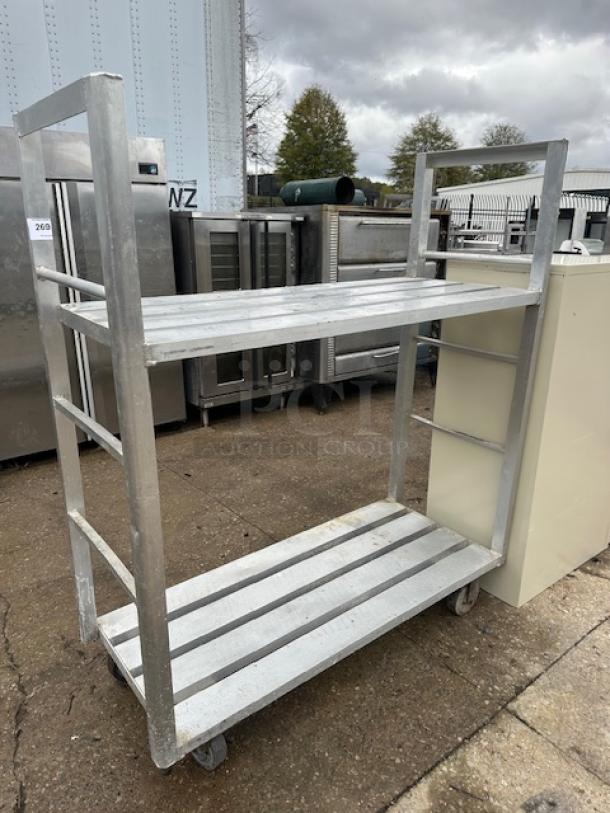 One Aluminum Shelving With 2 Shelves. 59X24X67.8 - Image 1 of 1