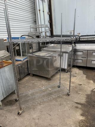 One Metro Shelf With 2 Shelves On Casters. 48X18X76