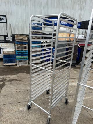 One Aluminum Speed Rack On Casters. 20X26X69
