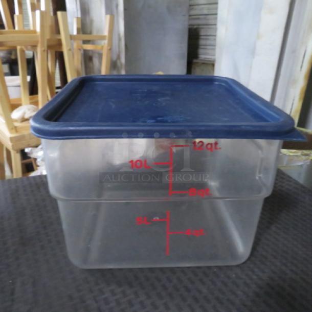 One 12 Quart Food Storage Container With Lid. - Image 1 of 1