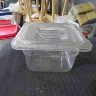 1/6 Size 4 Inch Deep Food Storage Container With Lid. 3XBID