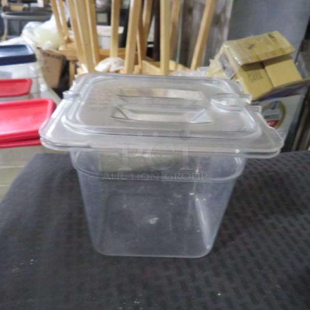 1/6 Size 6 Inch Deep Food Storage Container With Lid. 2XBID - Image 1 of 1
