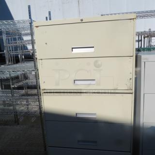 One 5 Drawer Metal File Cabinet. 36X18X66