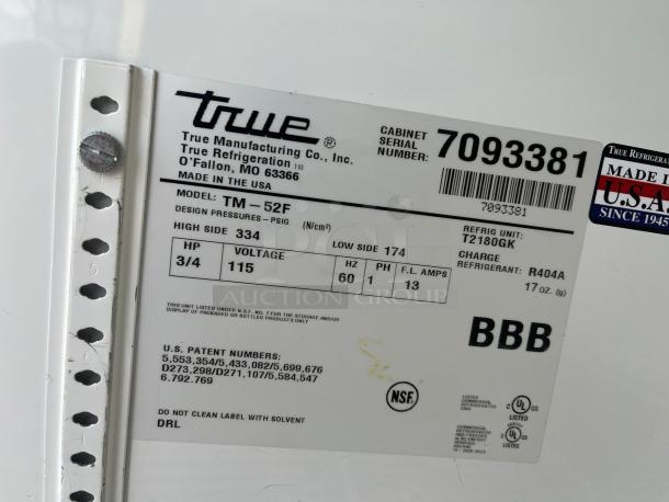 GREAT CONDITION True TM-52F Solid STAINLESS STEEL Door Reach-In Freezer - Image 5 of 7
