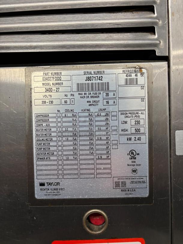 Taylor 340-27 Slushy frozen beverage - Image 2 of 4