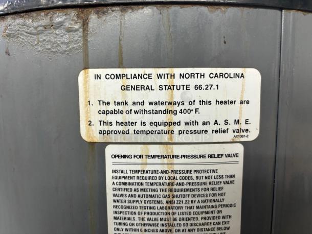 RHEEM ES85-27-G Commercial Heavy Duty Electric 85 Gallon 27kw Water Heater With Surface Mounted Thermostat - Image 3 of 5