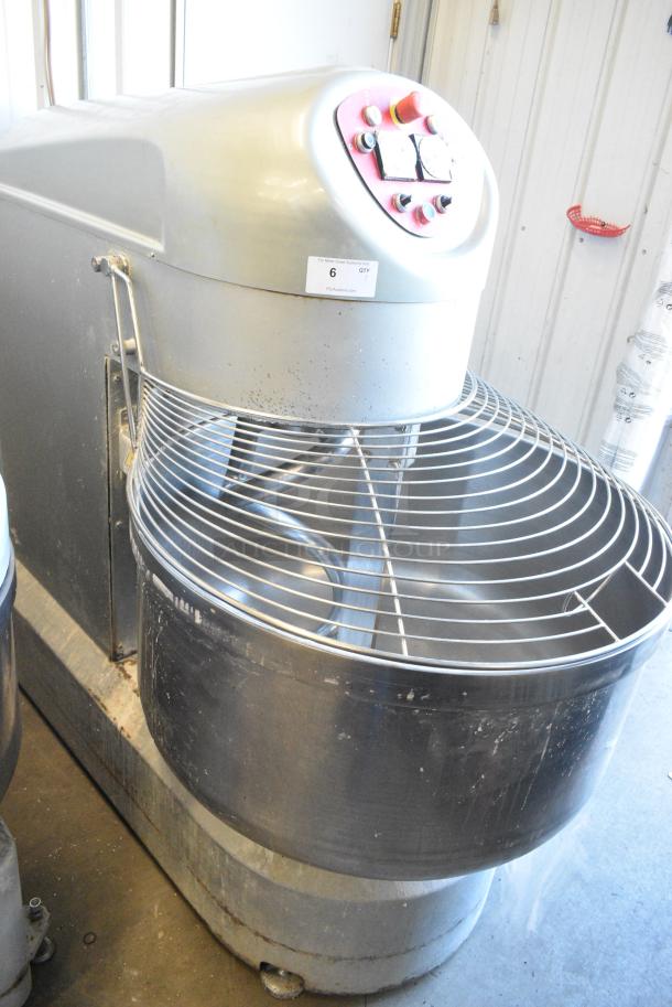 2016 LP Group VIS-R 200 Metal Commercial Floor Style Spiral Dough Mixer w/ Stainless Steel 20 Quart Mixing Bowl, Bowl Guard and Dough Hook Attachment on Commercial Casters. 208 Volts, 3 Phase. - Image 2 of 6