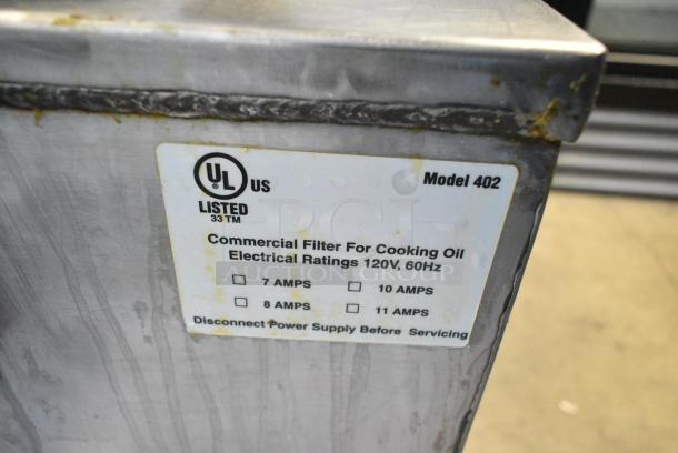 402 Metal Commercial Floor Style Oil Filtration System on Commercial Casters. 120 Volts, 1 Phase. - Image 5 of 6