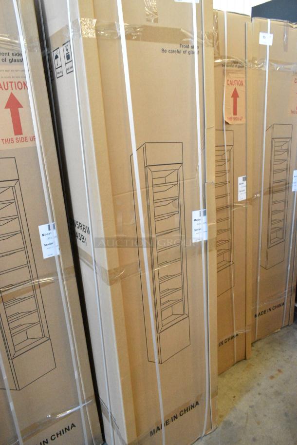 BRAND NEW SCRATCH AND DENT! Galaxy 177GDN5RBW Metal Commercial Single Door Reach In Cooler Merchandiser w/ Poly Coated Racks and Red, White, and Blue LED Lighting. 110-120 Volts, 1 Phase. Tested and Working! - Image 2 of 3
