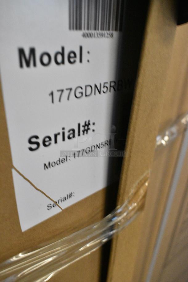 BRAND NEW SCRATCH AND DENT! Galaxy 177GDN5RBW Metal Commercial Single Door Reach In Cooler Merchandiser w/ Poly Coated Racks and Red, White, and Blue LED Lighting. 110-120 Volts, 1 Phase. Tested and Working! - Image 3 of 3