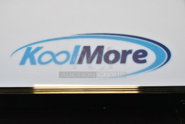BRAND NEW SCRATCH AND DENT! 2024 KoolMore MDR-2D-GSLD Metal Commercial 53 in. Two-Door Merchandiser Refrigerator - 45 Cu Ft w/ Poly Coated Racks. 115 Volts, 1 Phase. Tested and Working! - Image 3 of 6