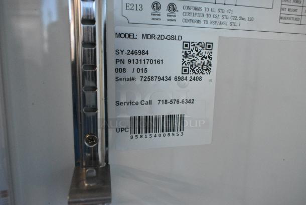 BRAND NEW SCRATCH AND DENT! 2024 KoolMore MDR-2D-GSLD Metal Commercial 53 in. Two-Door Merchandiser Refrigerator - 45 Cu Ft w/ Poly Coated Racks. 115 Volts, 1 Phase. Tested and Working! - Image 6 of 6