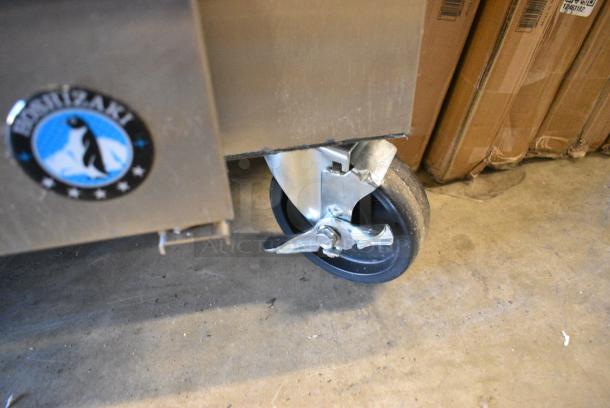 BRAND NEW SCRATCH AND DENT! 2024 Hoshizaki PR46B Stainless Steel Commercial 46" 1 Door Refrigerated Pizza Prep Table on Commercial Casters. 115 Volts, 1 Phase. Tested and Powers On But Does Not Get Cold - Image 6 of 7