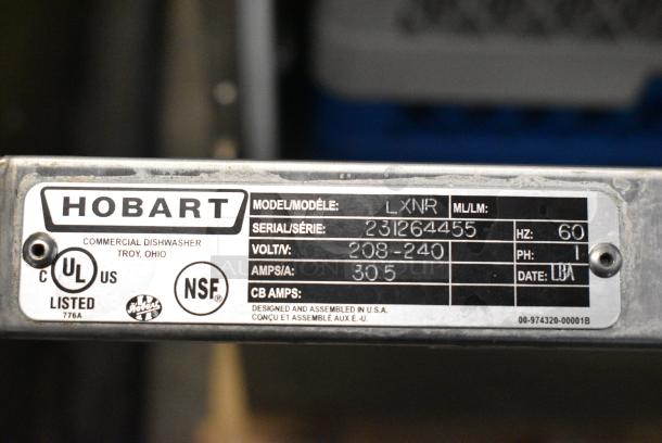 BRAND NEW SCRATCH AND DENT! 2024 Hobart LXNR Stainless Steel Commercial Undercounter Dishwasher. 208-240 Volts, 1 Phase. - Image 7 of 7